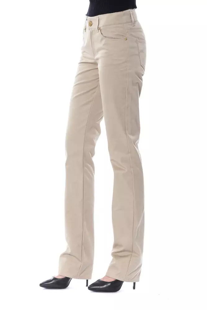 BYBLOS Beigefarbene Baumwollhose für Damen