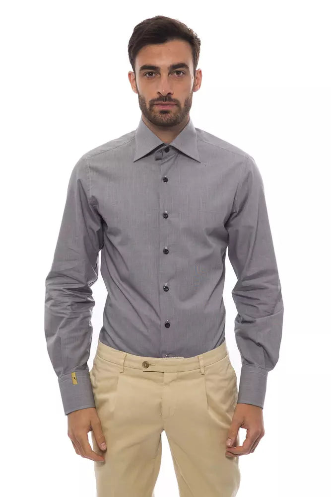 Billionaire Italian Couture Men's Black Cotton Shirt