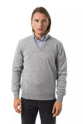 Uominitaliani Grauer Wollpullover für Herren