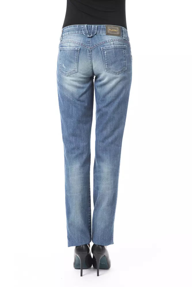 BYBLOS Dunkelblaue Damenjeans aus Baumwolle