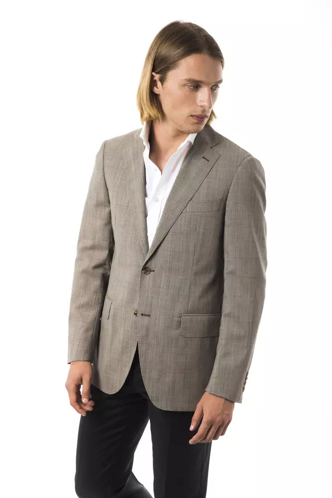 Uominitaliani Men's Grey Wool Blazer