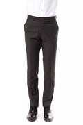 Uominitaliani Men's Grey Wool Suit Trousers