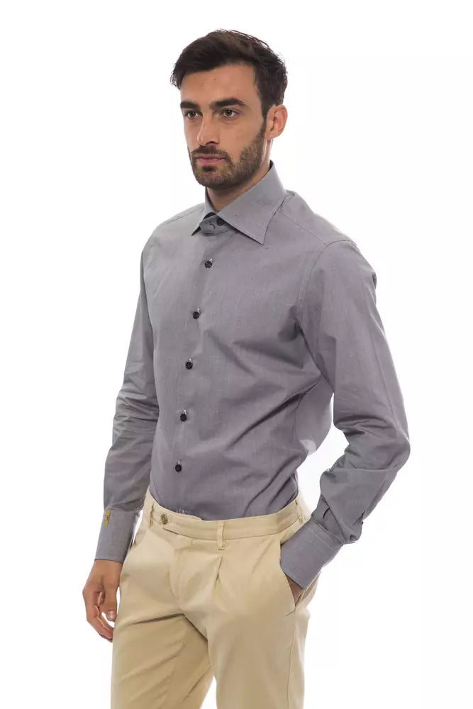 Billionaire Italian Couture Men's Black Cotton Shirt