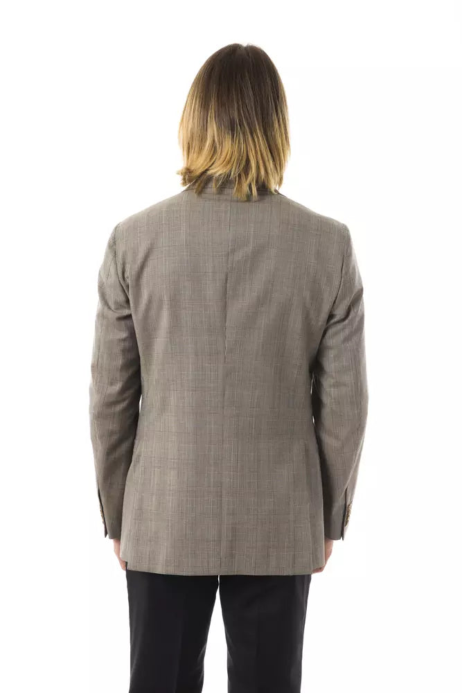 Uominitaliani Men's Grey Wool Blazer