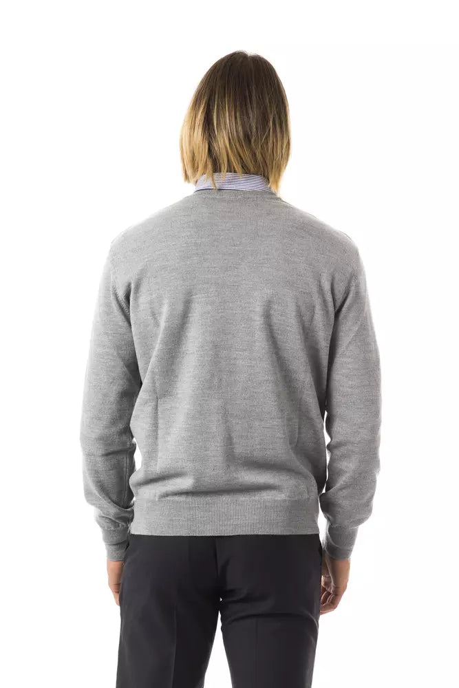 Uominitaliani Grauer Wollpullover für Herren