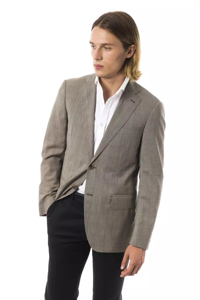 Uominitaliani Men's Grey Wool Blazer