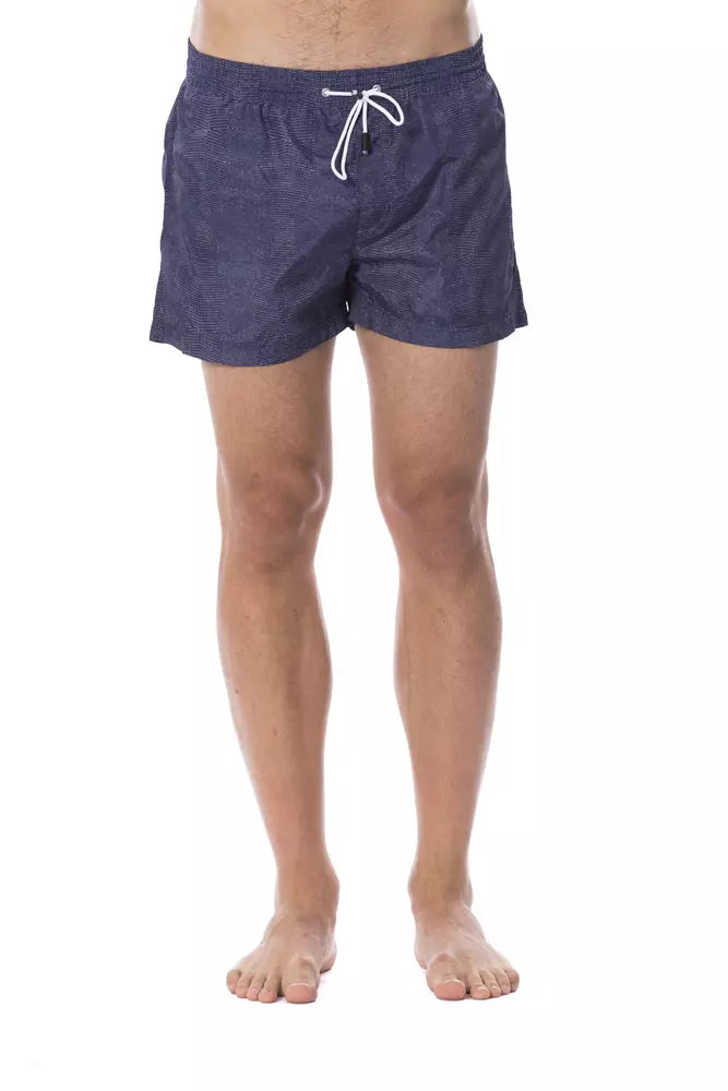 Roberto Cavalli Sport Blaue Herren-Badehose aus Polyester