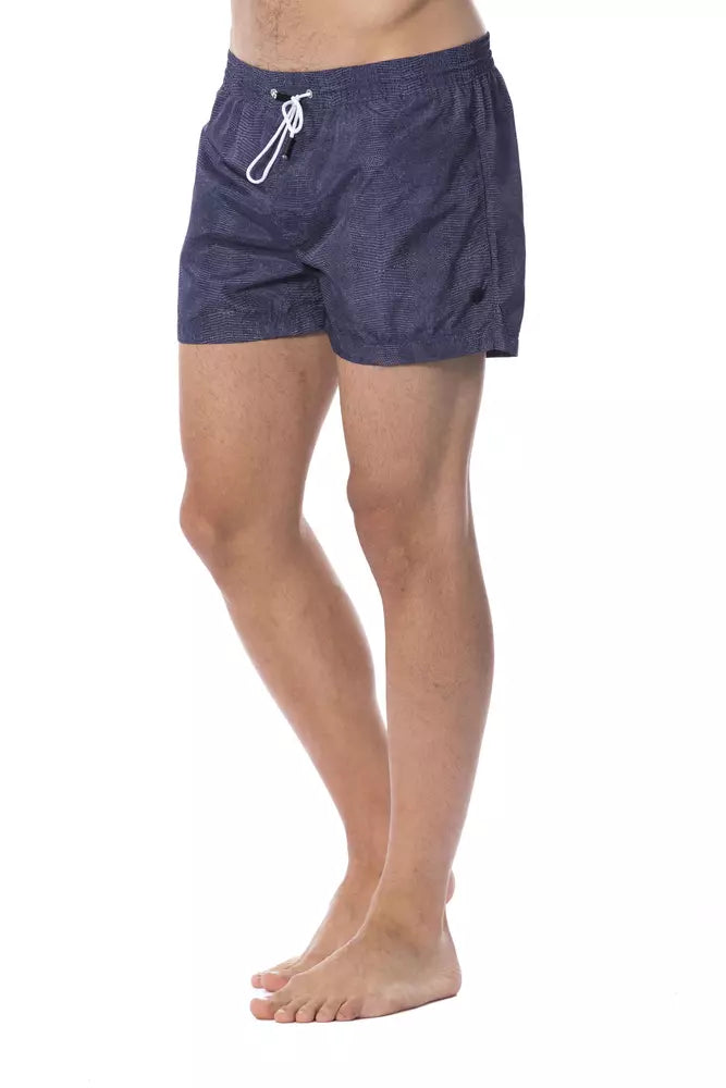 Roberto Cavalli Sport Blaue Herren-Badehose aus Polyester