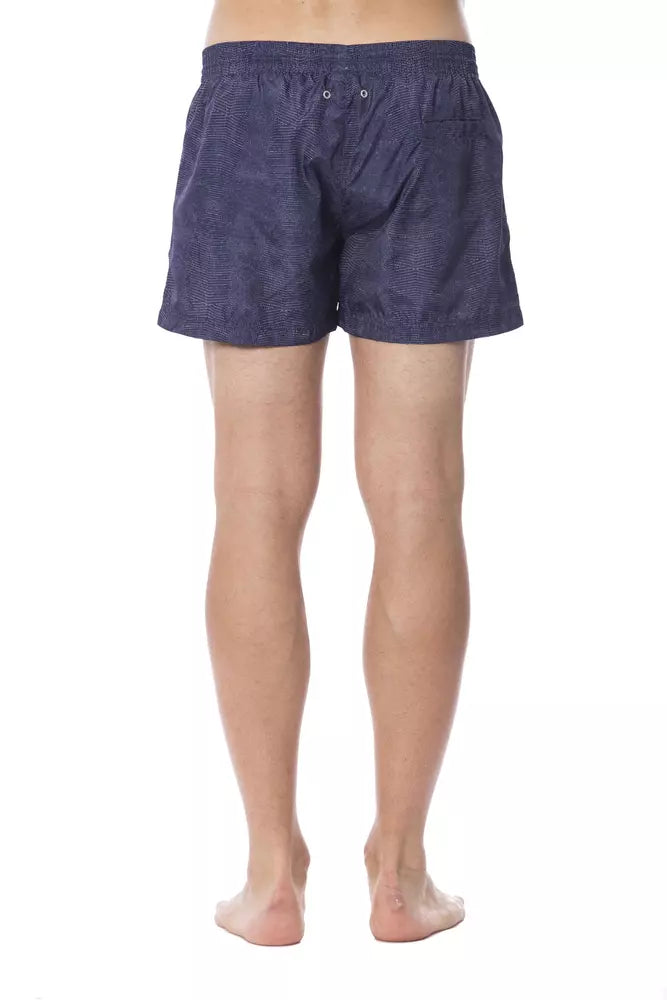 Roberto Cavalli Sport Blaue Herren-Badehose aus Polyester