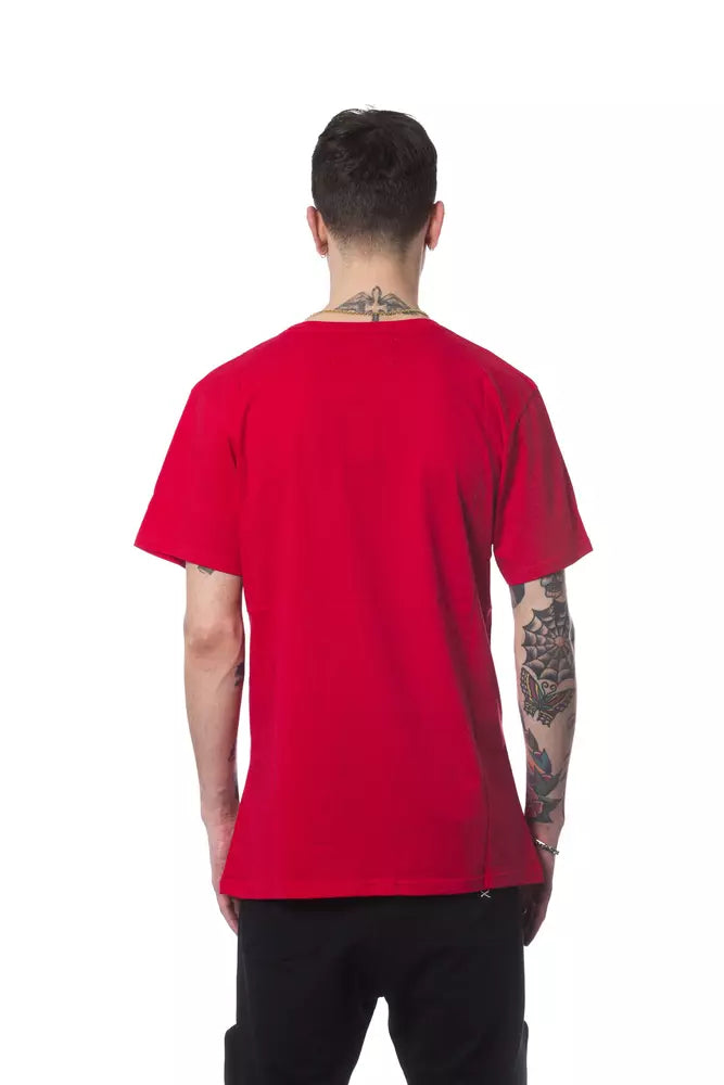 Nicolo Tonetto Rotes Herren-T-Shirt aus Baumwolle