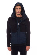 Nicolo Tonetto Men's Black Hooded Wool Jacket with Pockets