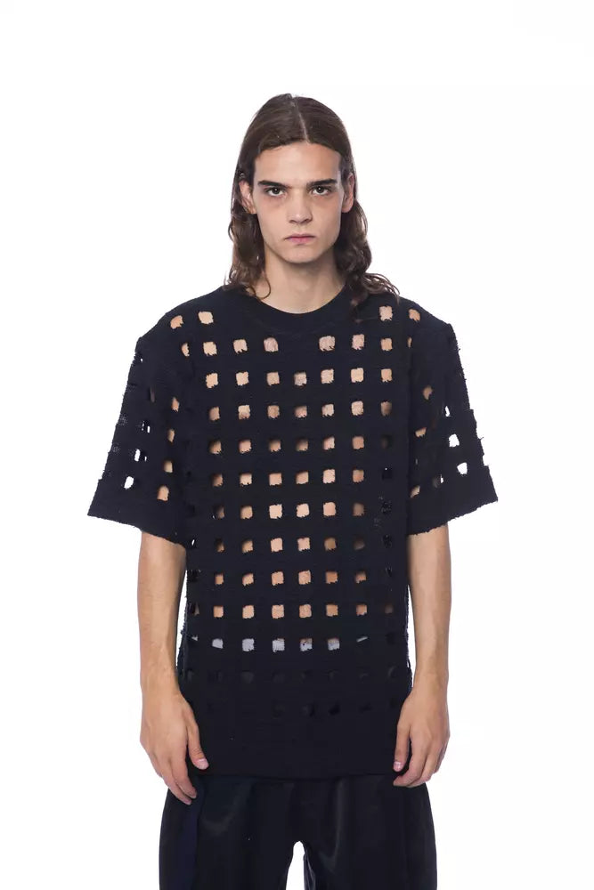 Nicolo Tonetto Schwarzes Baumwoll-T-Shirt für Herren