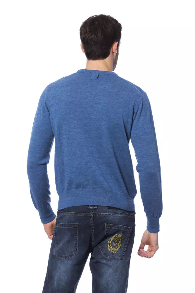 Billionaire Italian Couture Round Neck Jumper in Embroidered Merino Wool
