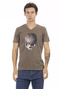 Men's Trussardi Action Brown V-Neck Cotton T-Shirt