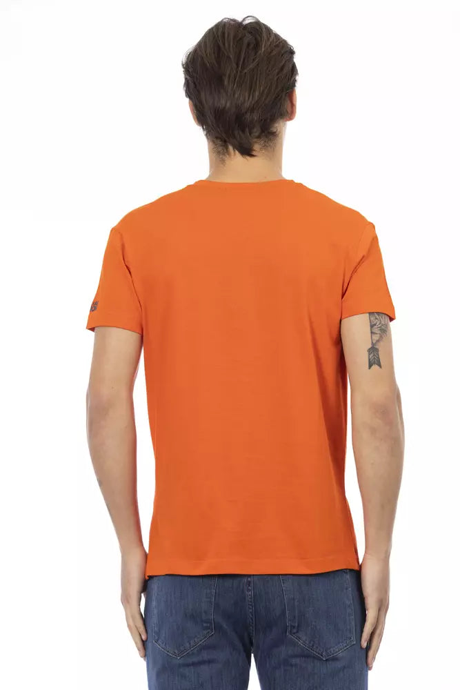 Trussardi Action Orangefarbenes Herren-T-Shirt aus Baumwolle