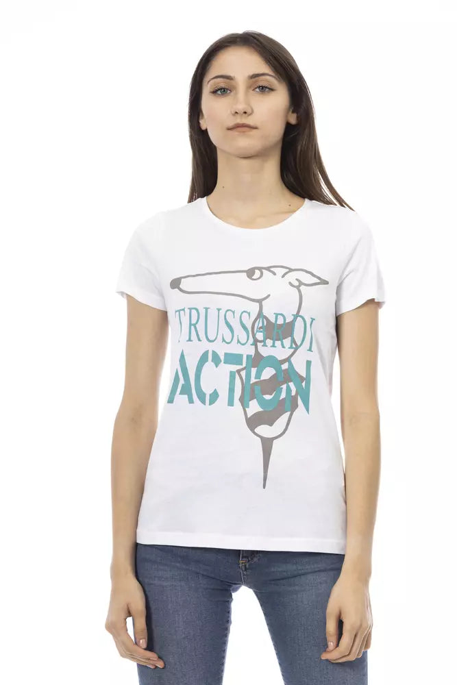 Trussardi Action Chic White Printed Tee: A Summer Wardrobe Essential
