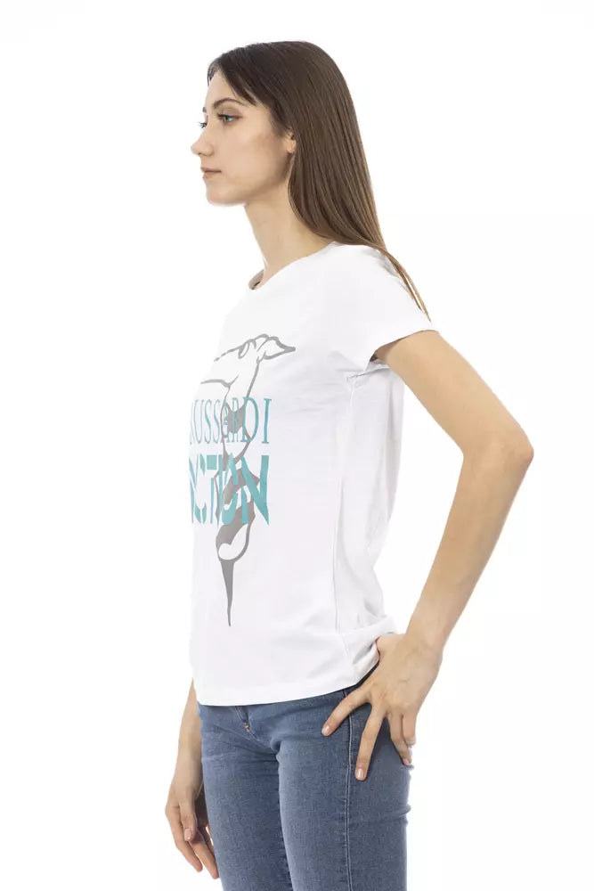 Trussardi Action Chic White Printed Tee: A Summer Wardrobe Essential