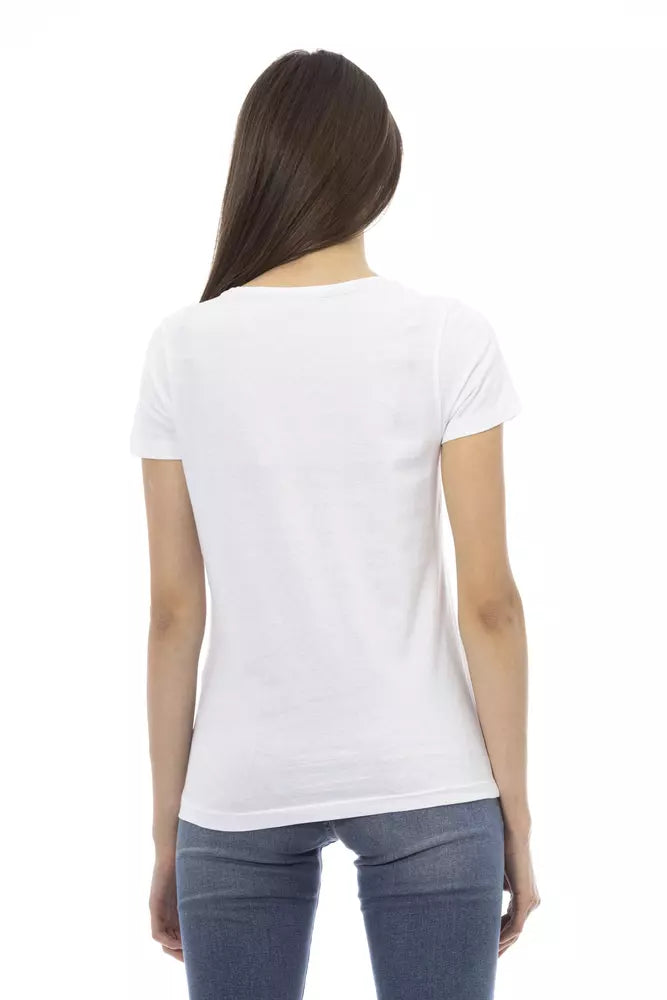 Trussardi Action Chic White Printed Tee: A Summer Wardrobe Essential