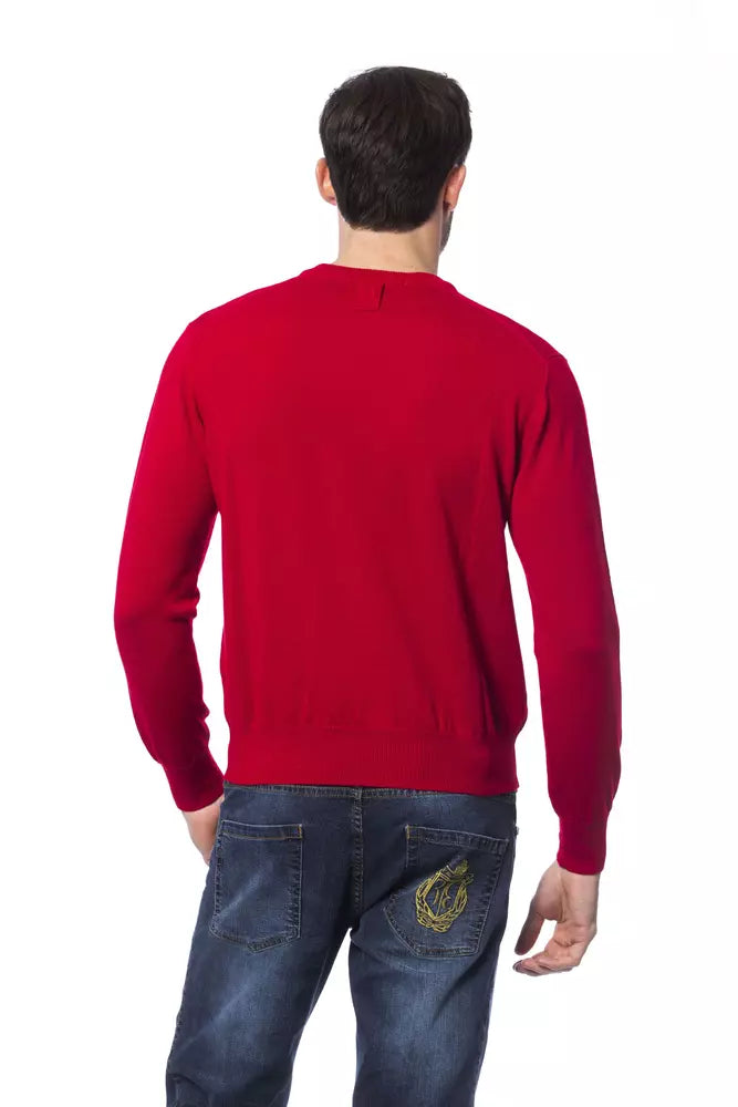 Billionaire Italian Couture Men's Red Merino Wool Pullover