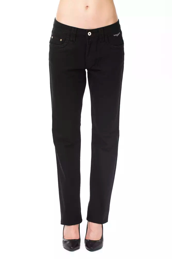 Ungaro Fever Black Cotton Women's Trousers