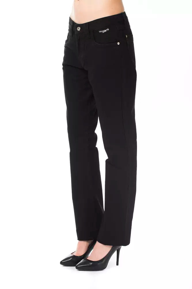 Ungaro Fever Black Cotton Women's Trousers