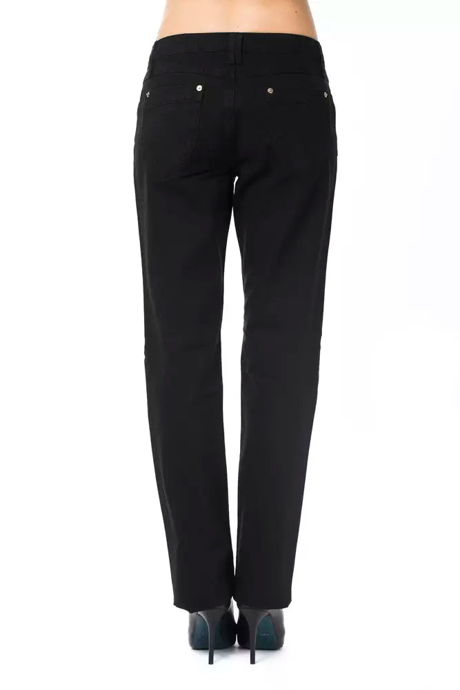 Ungaro Fever Black Cotton Women's Trousers