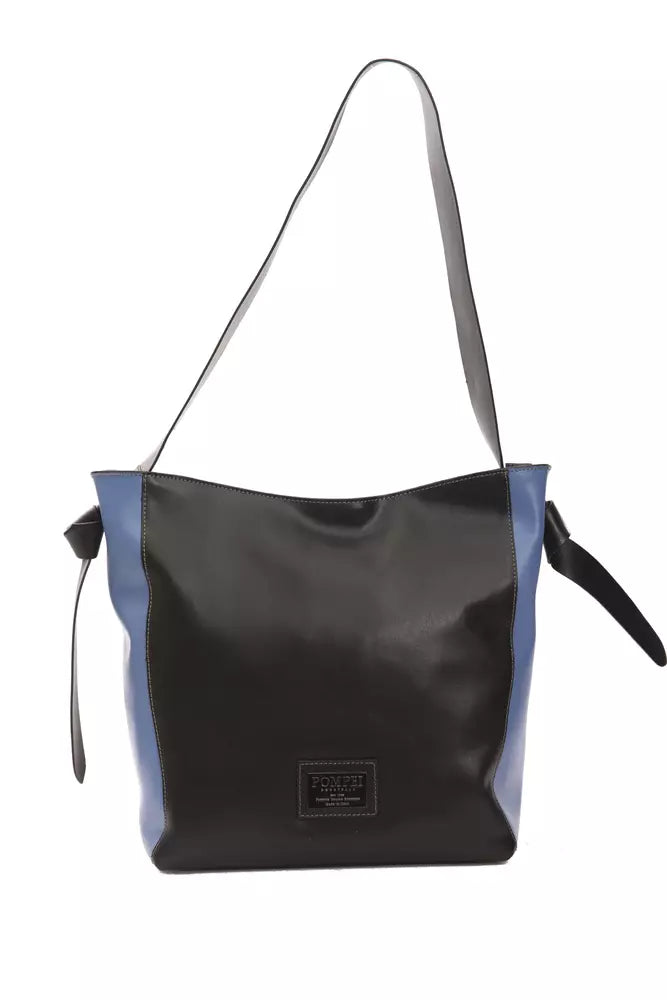 Pompei Donatella Schwarze Leder-Umhängetasche für Damen
