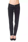 Ungaro Fever Dark Blue Women's Straight-Leg Cotton Trousers