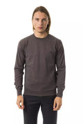 Uominitaliani Grey Men's Merino Wool Sweater