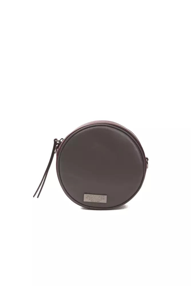 Pompei Donatella Chic Burgundy Small Oval Shoulder Bag