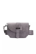 Pompei Donatella Graue Leder-Crossbody-Tasche für Damen