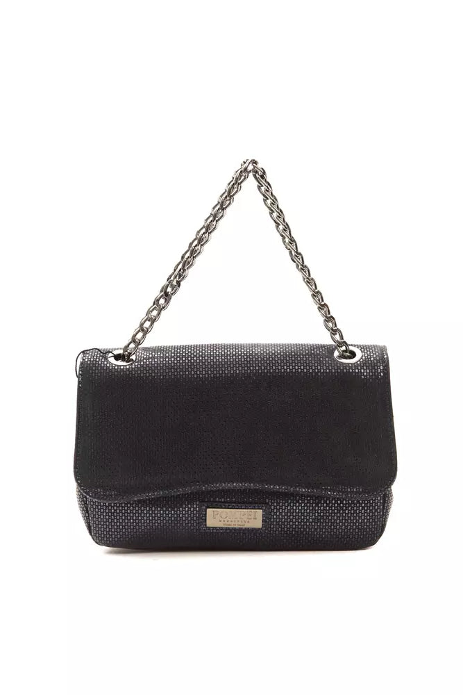Pompei Donatella Dark Blue Leather Women's Shoulder Bag