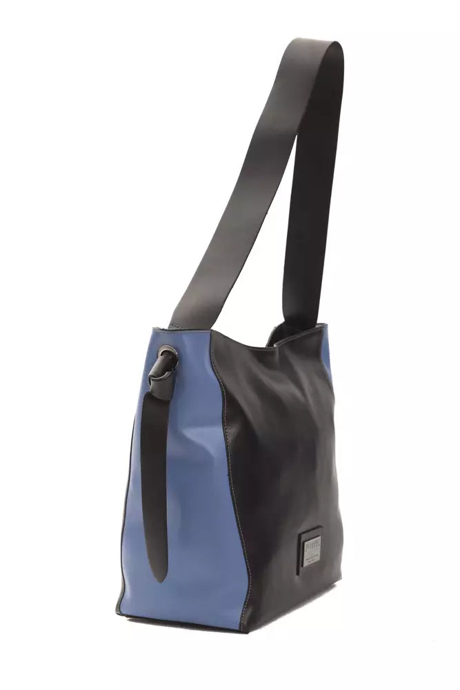 Pompei Donatella Schwarze Leder-Umhängetasche für Damen