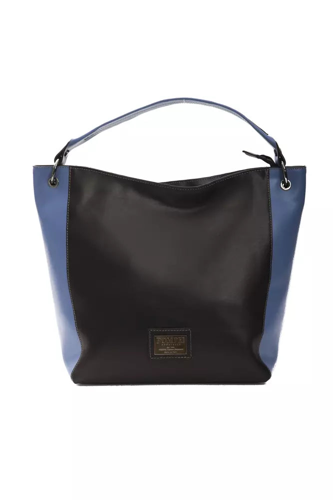 Pompei Donatella Women's Black Leather Shoulder Bag