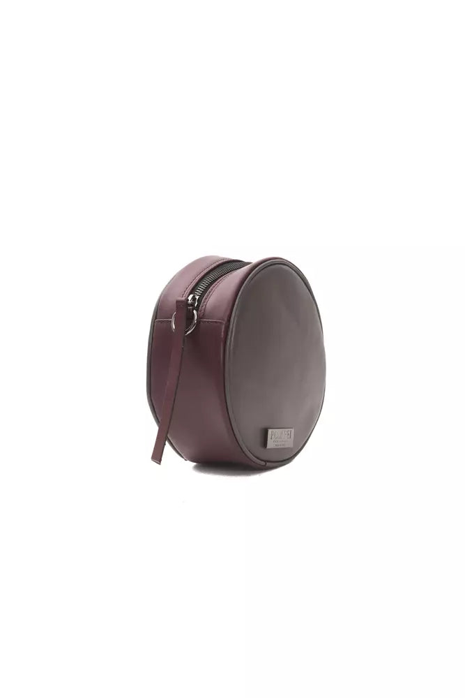 Pompei Donatella Chic Burgundy Small Oval Shoulder Bag