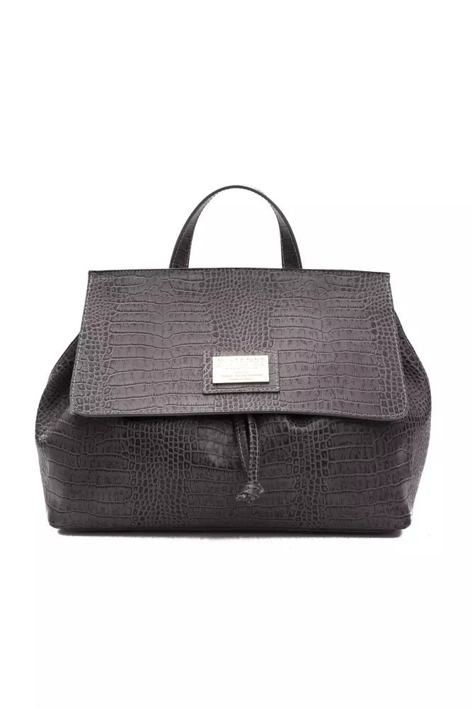Pompei Donatella Women's Grey Leather Shoulder Bag