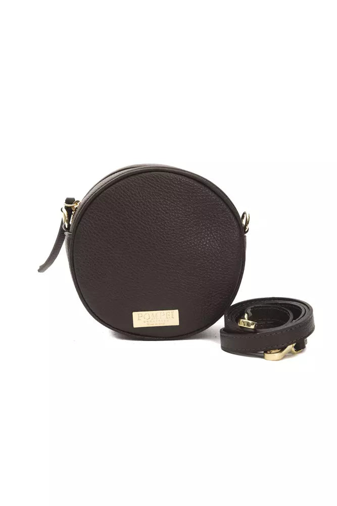 Pompei Donatella Braune Leder-Crossbody-Tasche für Damen