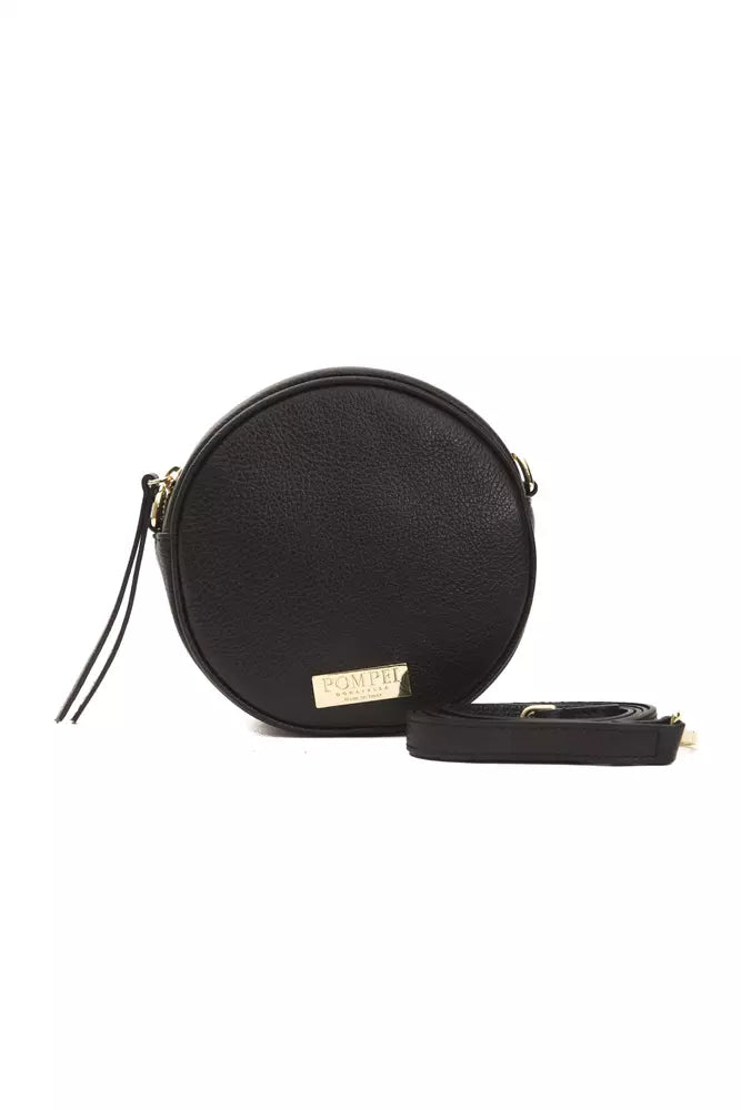 Pompei Donatella Black Leather Crossbody Bag for Women