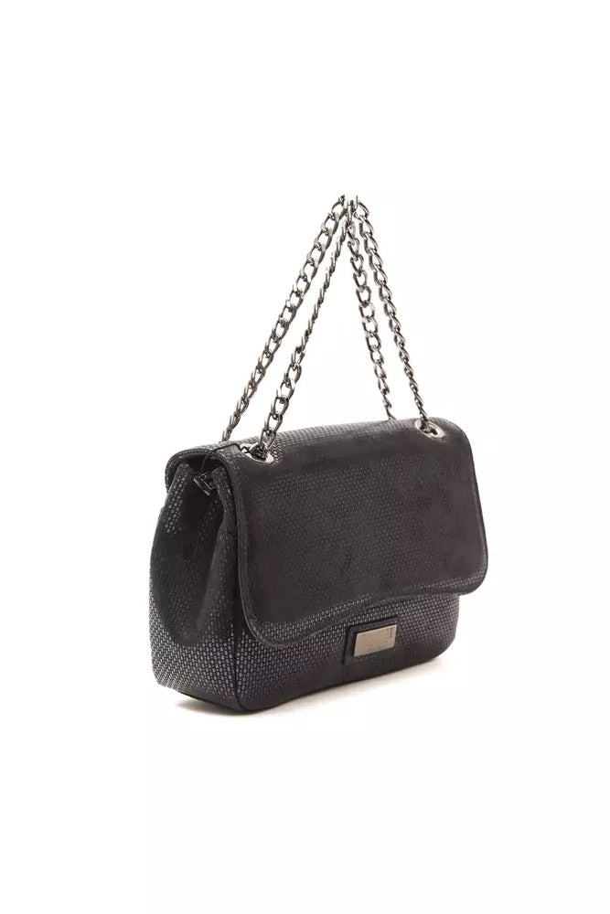 Pompei Donatella Dark Blue Leather Women's Shoulder Bag