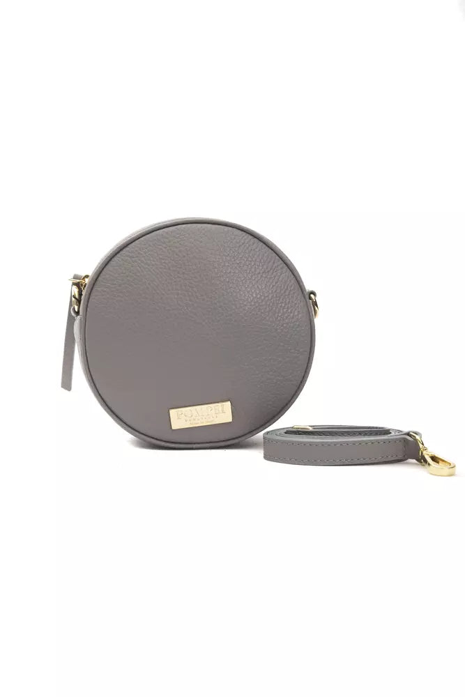 Pompei Donatella Women's Grey Leather Crossbody Bag