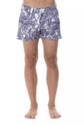 Roberto Cavalli Sport Hellblaues Polyester-Badeoutfit für Herren