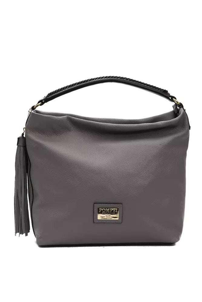 Pompei Donatella Graue Ledertasche für Damen