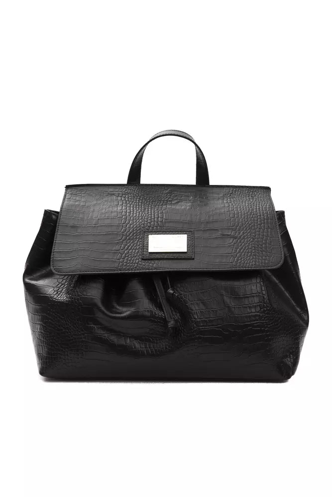 Pompei Donatella Women's Black Leather Shoulder Bag