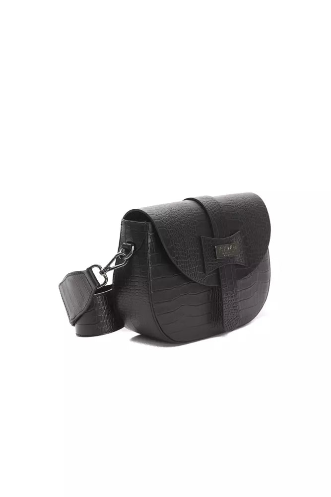 Pompei Donatella Women's Black Leather Shoulder Bag
