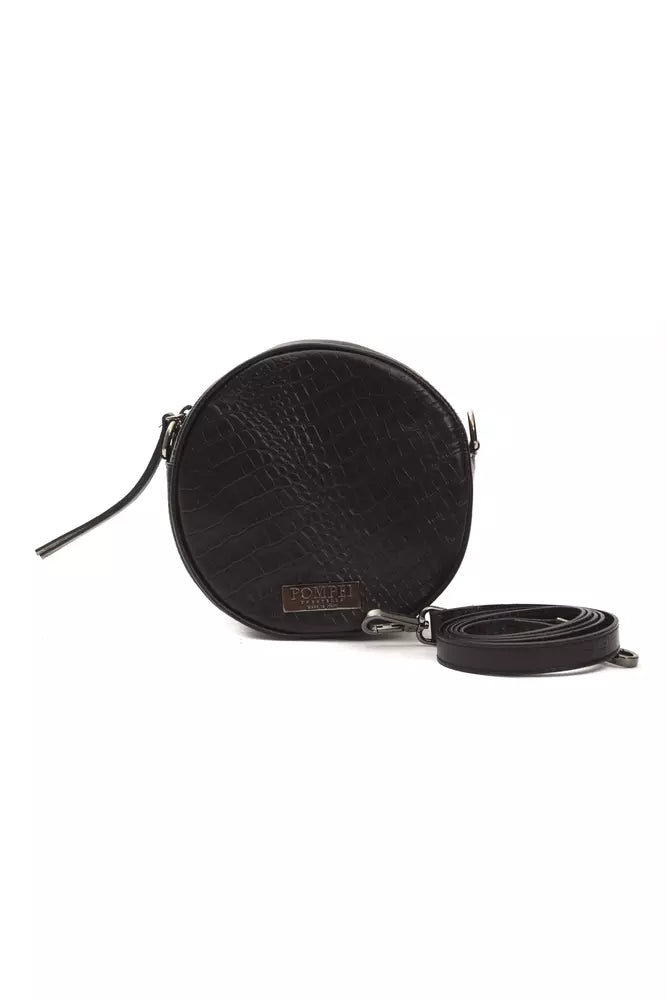 Pompei Donatella Black Leather Crossbody Bag for Women