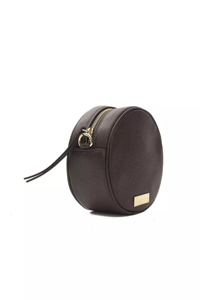 Pompei Donatella Braune Leder-Crossbody-Tasche für Damen