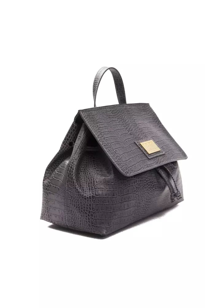 Pompei Donatella Women's Grey Leather Shoulder Bag