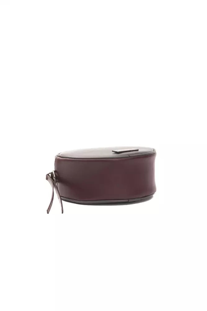 Pompei Donatella Chic Burgundy Small Oval Shoulder Bag