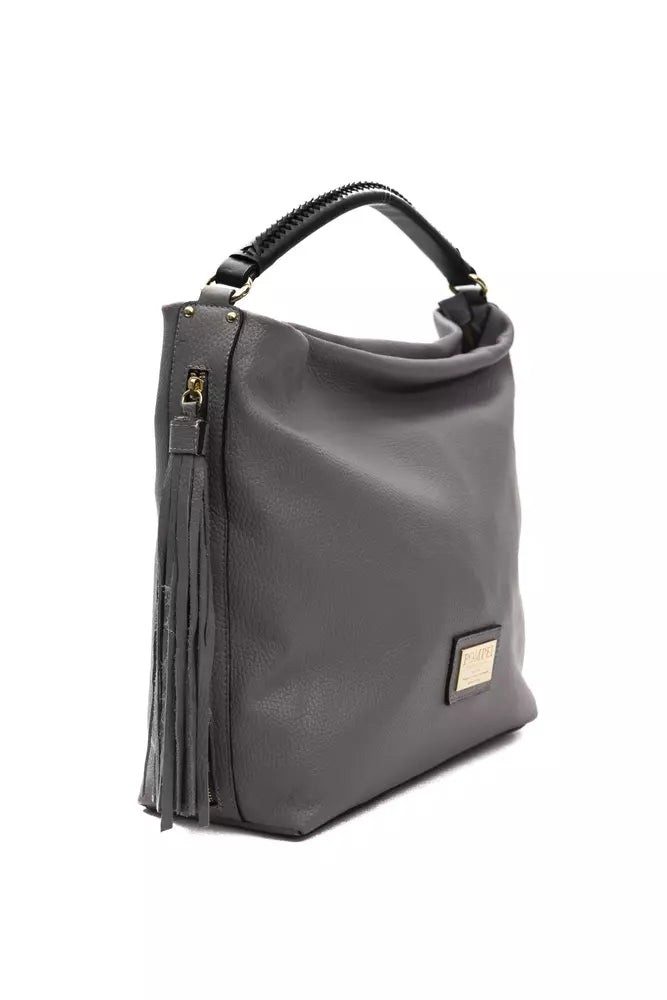 Pompei Donatella Graue Ledertasche für Damen