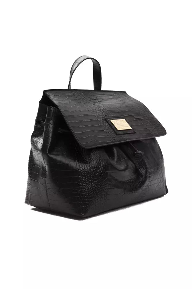 Pompei Donatella Women's Black Leather Shoulder Bag